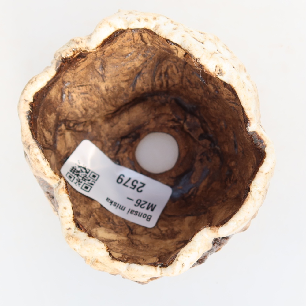 Keramische schaal  7,5 x 7 x 6,5 cm, kleur witbruin