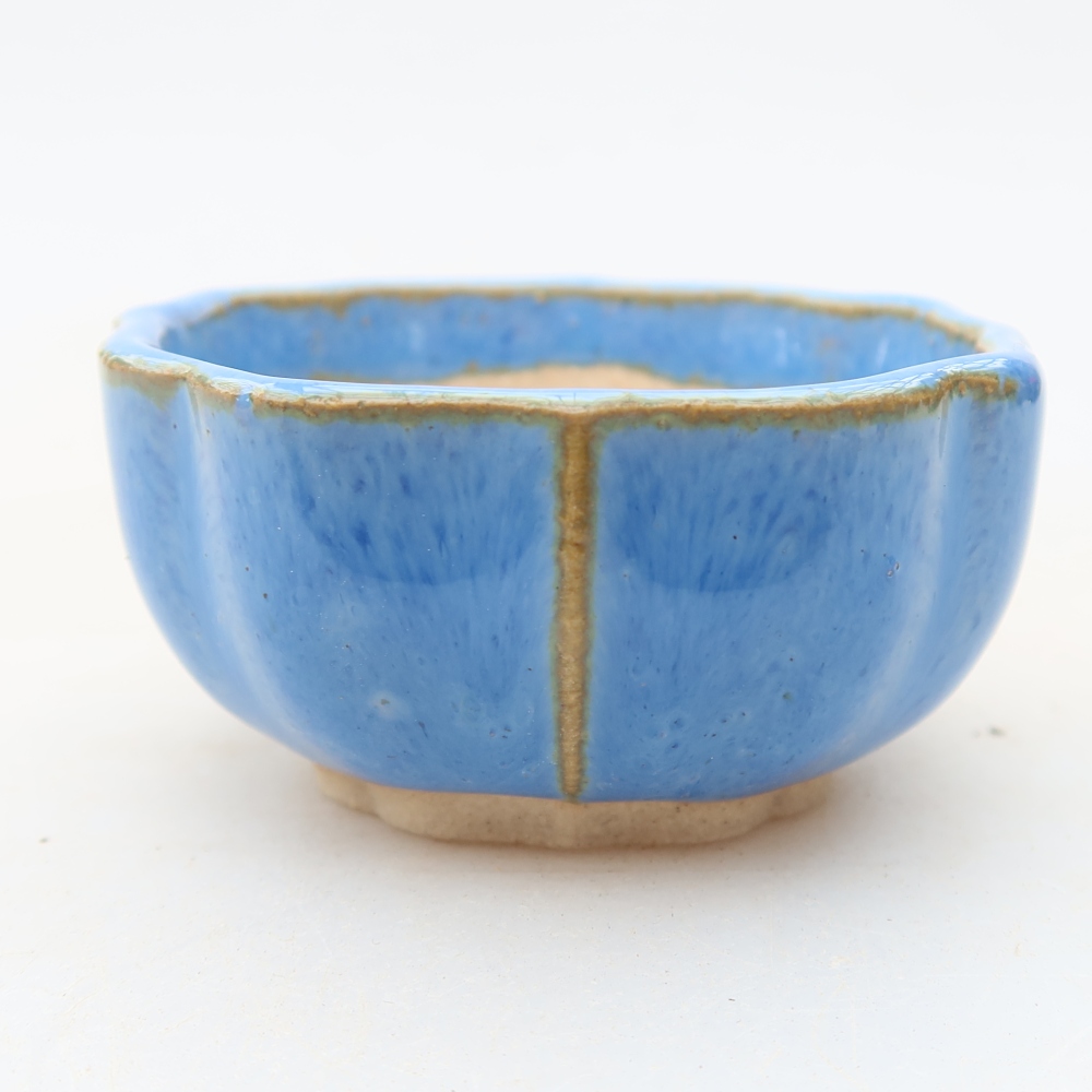 Keramische bonsaischaal 5,5 x 5,5 x 3 cm, kleur: blauw