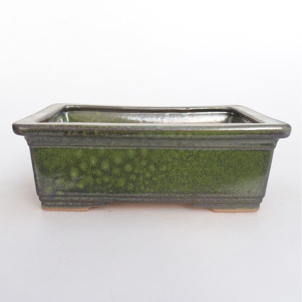 Bonsaischaal van keramiek 26 x 26 x 8 cm, kleur rood