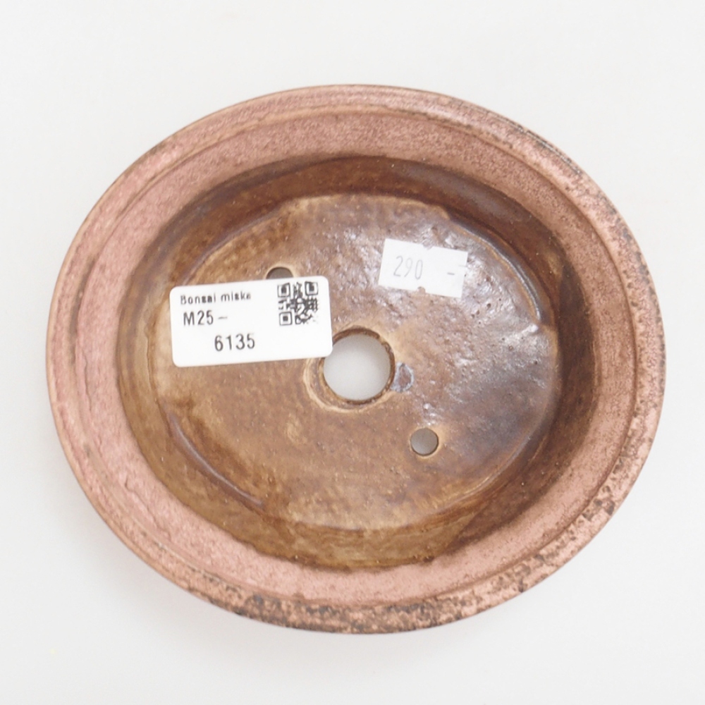 Bonsaischaal van keramiek 10 x 8,5 x 4 cm, bruin