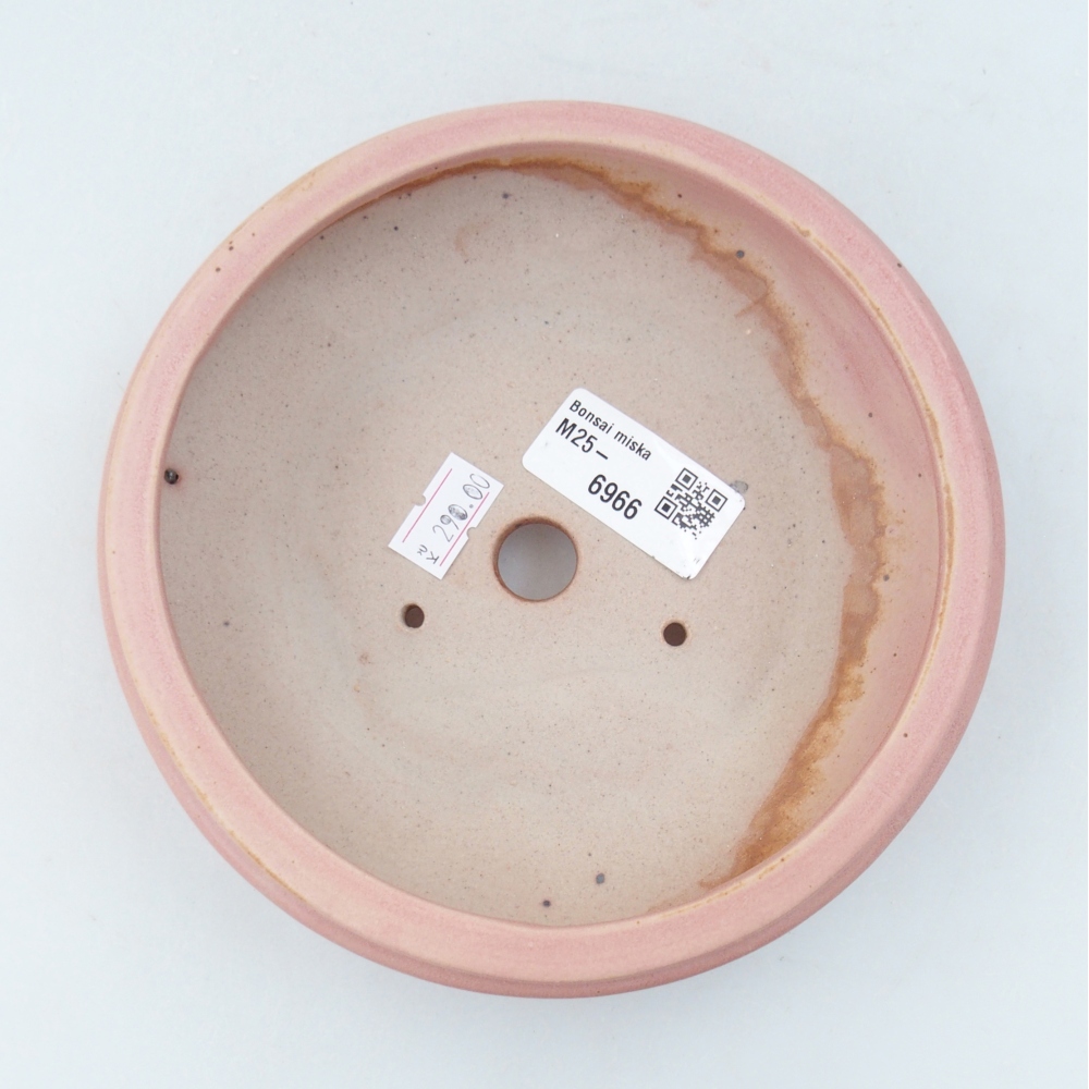 Bonsaischaal van keramiek 26 x 26 x 8 cm, kleur rood