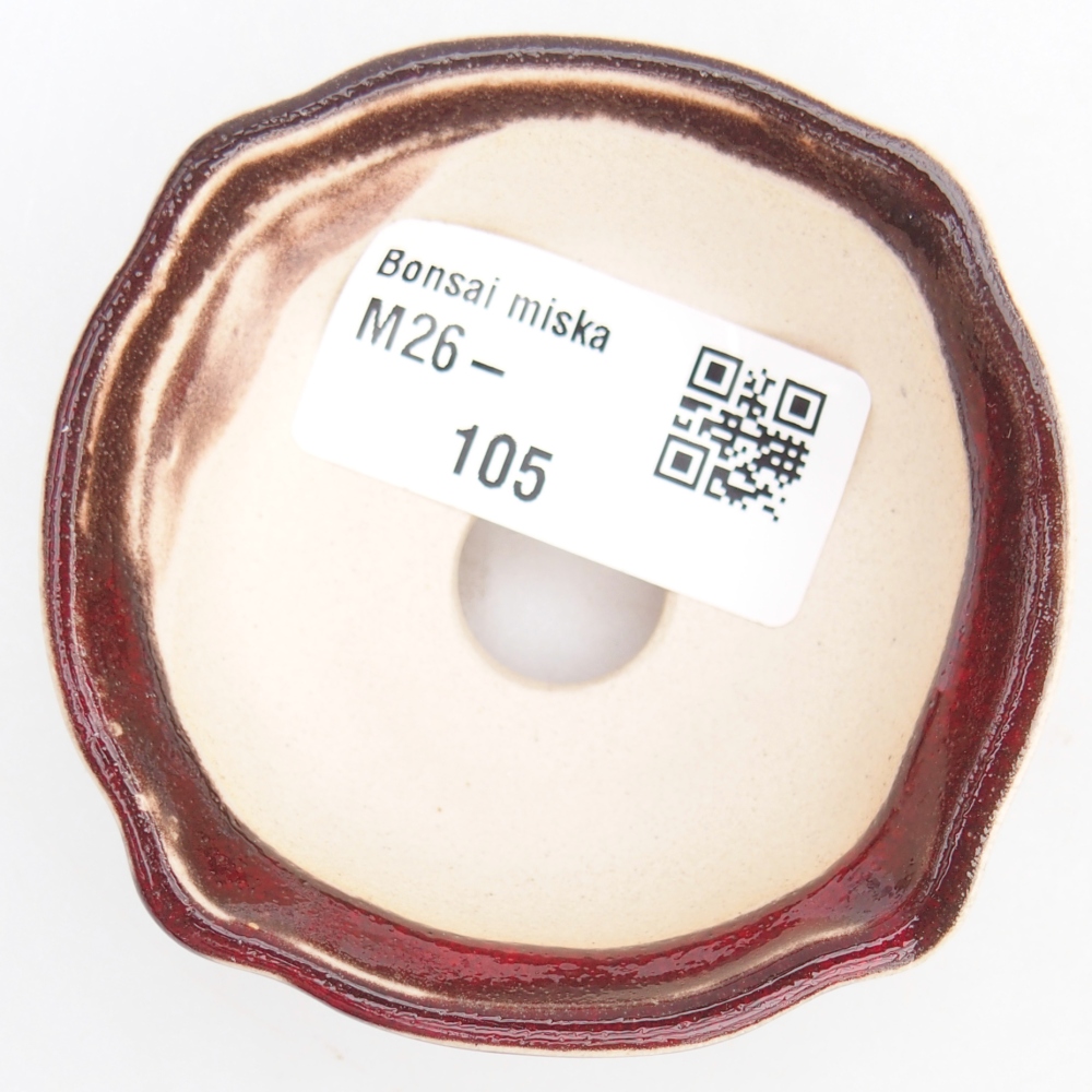 Mini bonsaischaal 6,5 x 6,5 x 3 cm, kleur rood