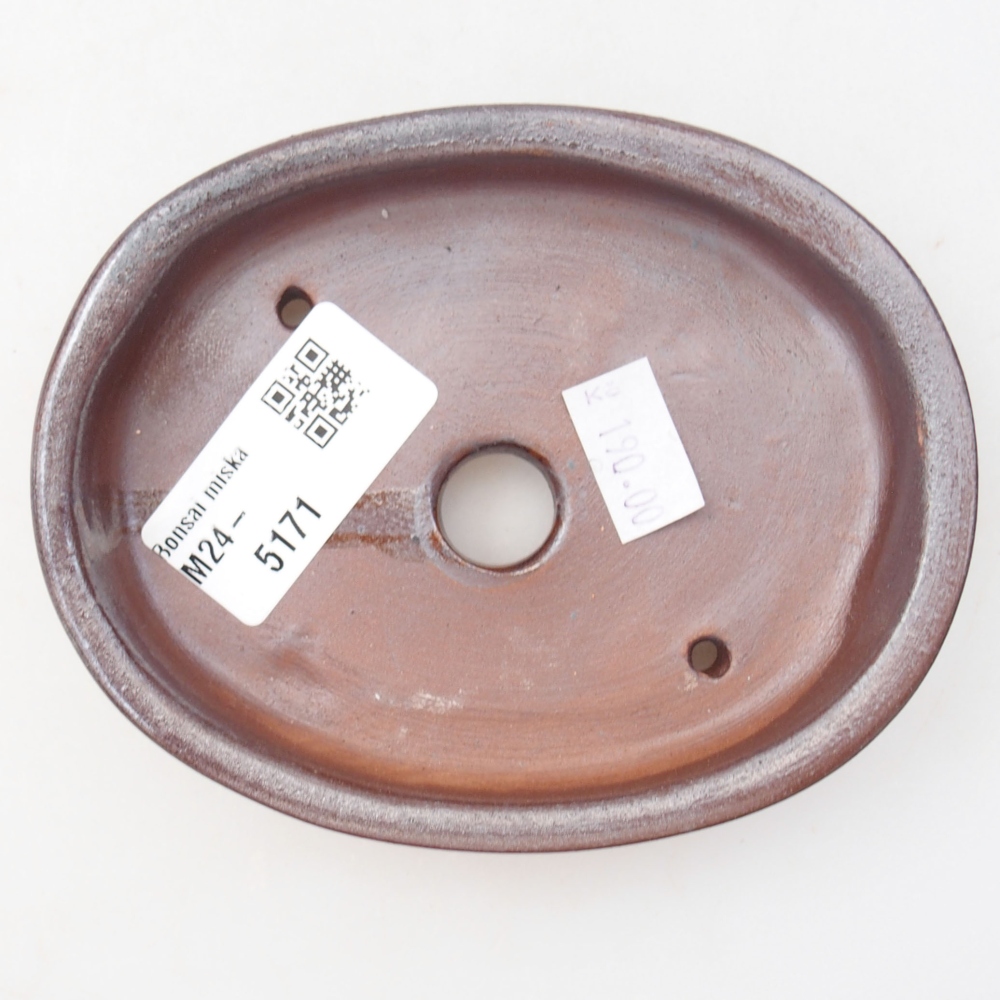 Bonsaischaal van keramiek 11,5 x 9 x 2,5 cm, bruin