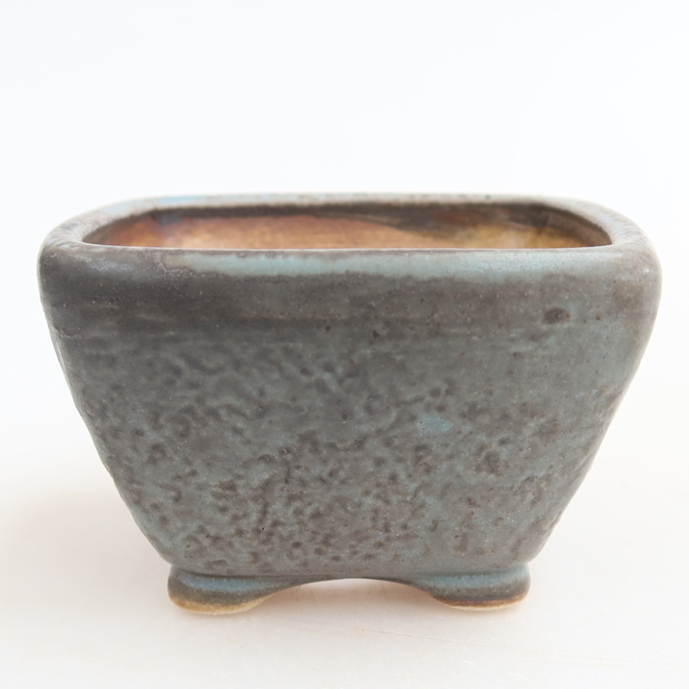 Keramische bonsaischaal 6 x 6 x 4 cm, kleur: blauw