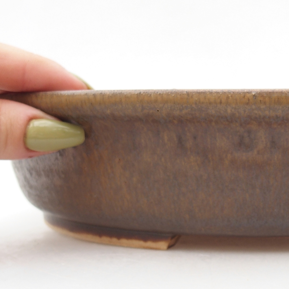 Bonsaischaal van keramiek 25,5 x 28,5 x 5,5 cm, bruin