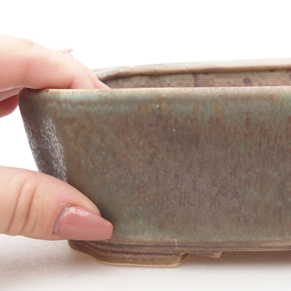 Bonsaischaal van keramiek 21 x 18 x 6 cm, groen