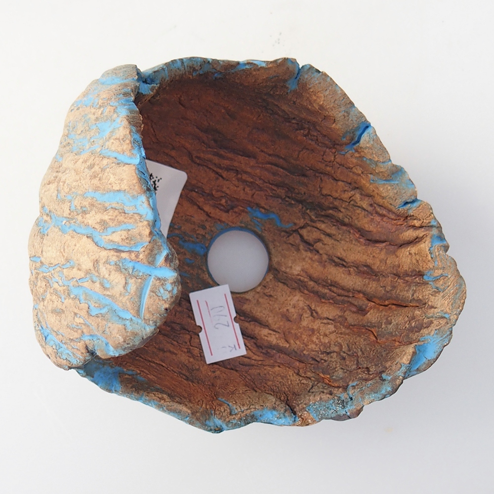 Schelp van keramiek 10 x 10 x 12 cm , geel