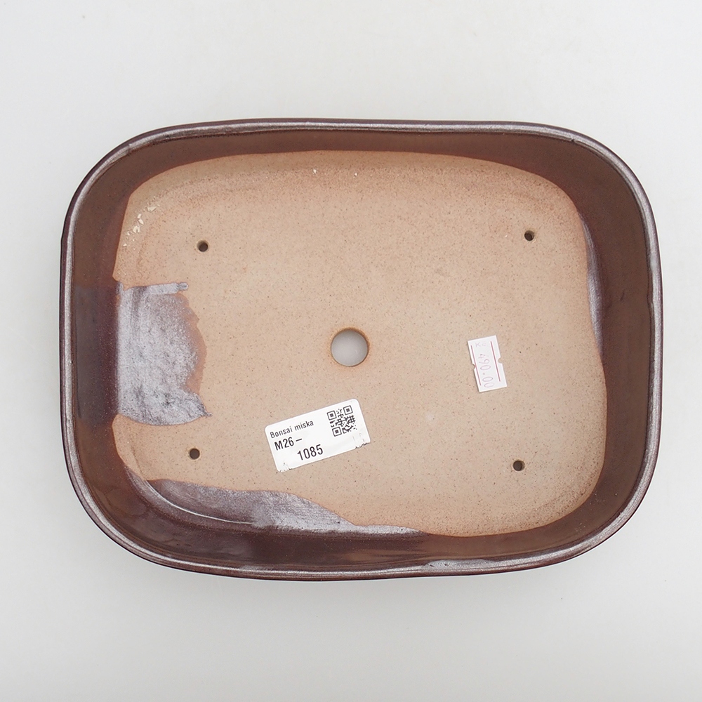 Bonsaischaal van keramiek 23 x 18,5 x 5,5 cm, bruin