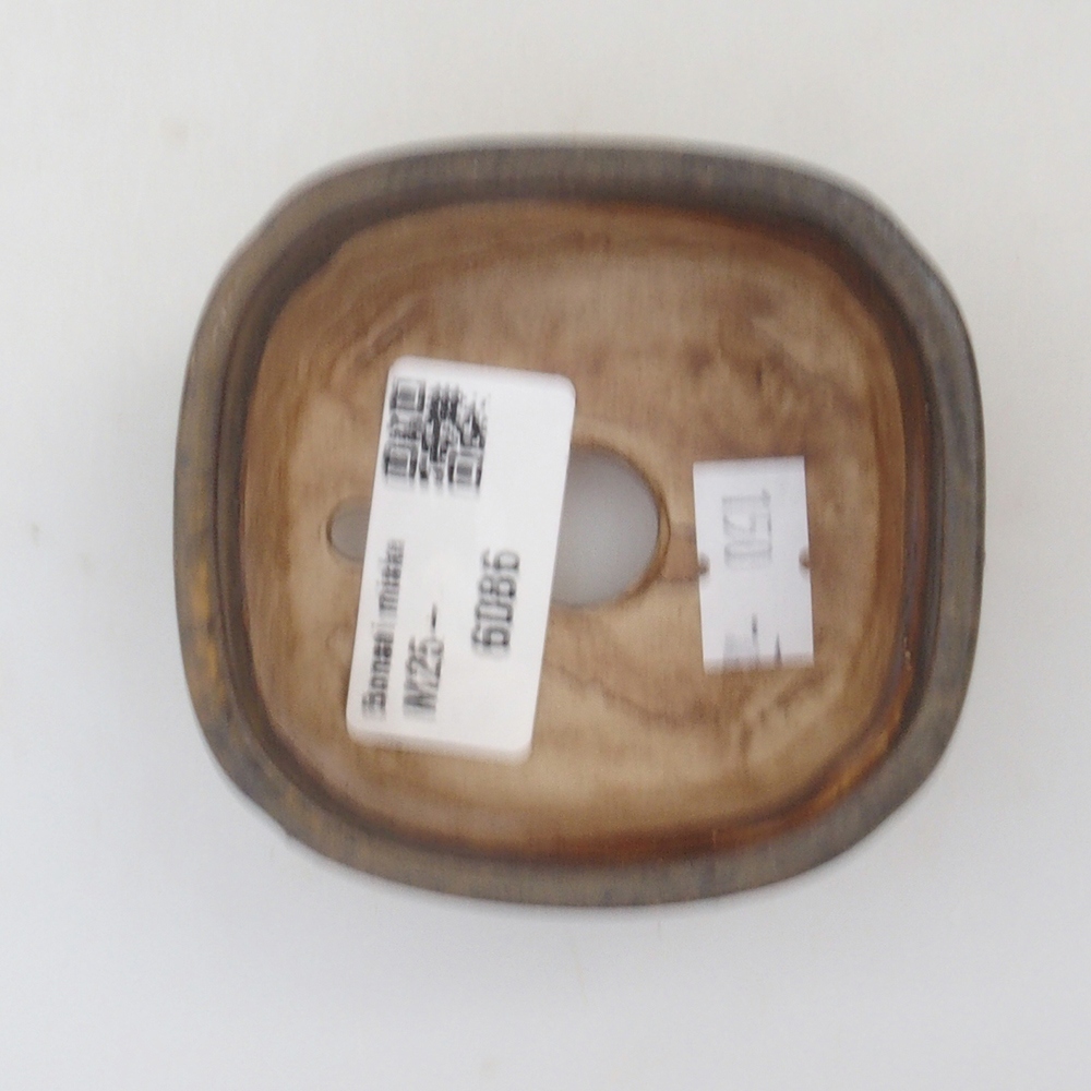 Bonsaischaal van keramiek 10 x 8,5 x 4 cm, bruin