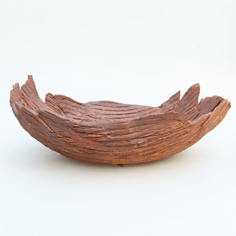 Keramische schaal  27 x 18,5 x 10 cm, kleur bruin