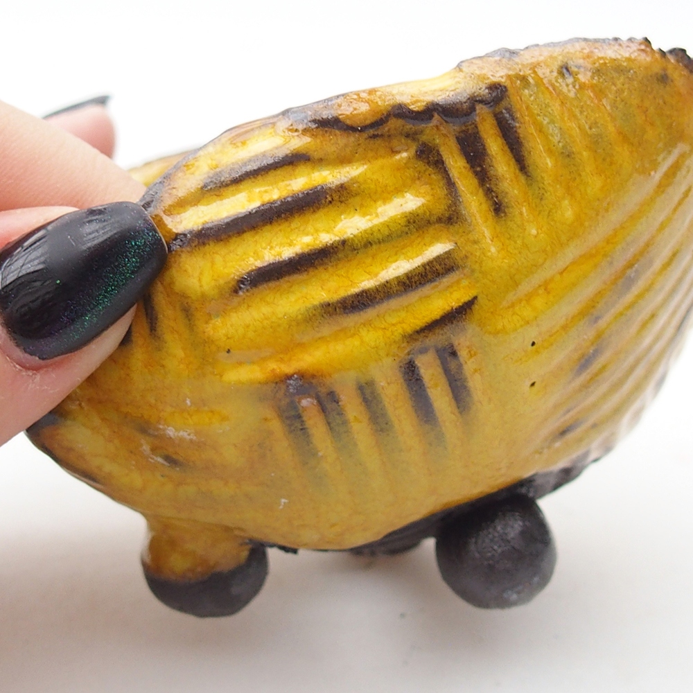 Keramische schaal 9 x 8 x 5,5 cm , geel