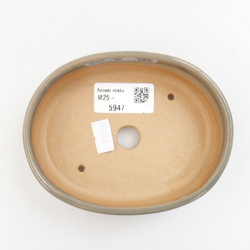 Bonsaischaal van keramiek 22 x 17 x 5 cm, groen