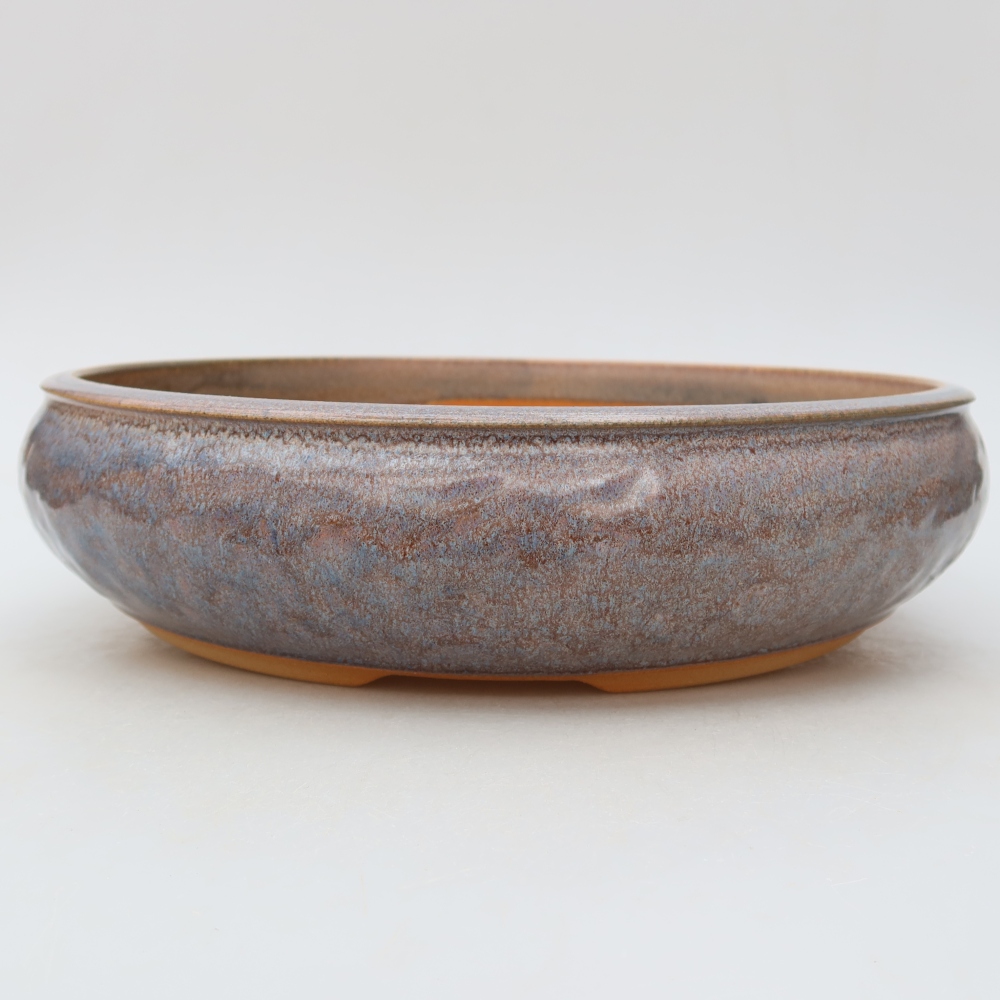 Keramische bonsaipot 26,5 x 26,5 x 6,5 cm, kleur: blauw