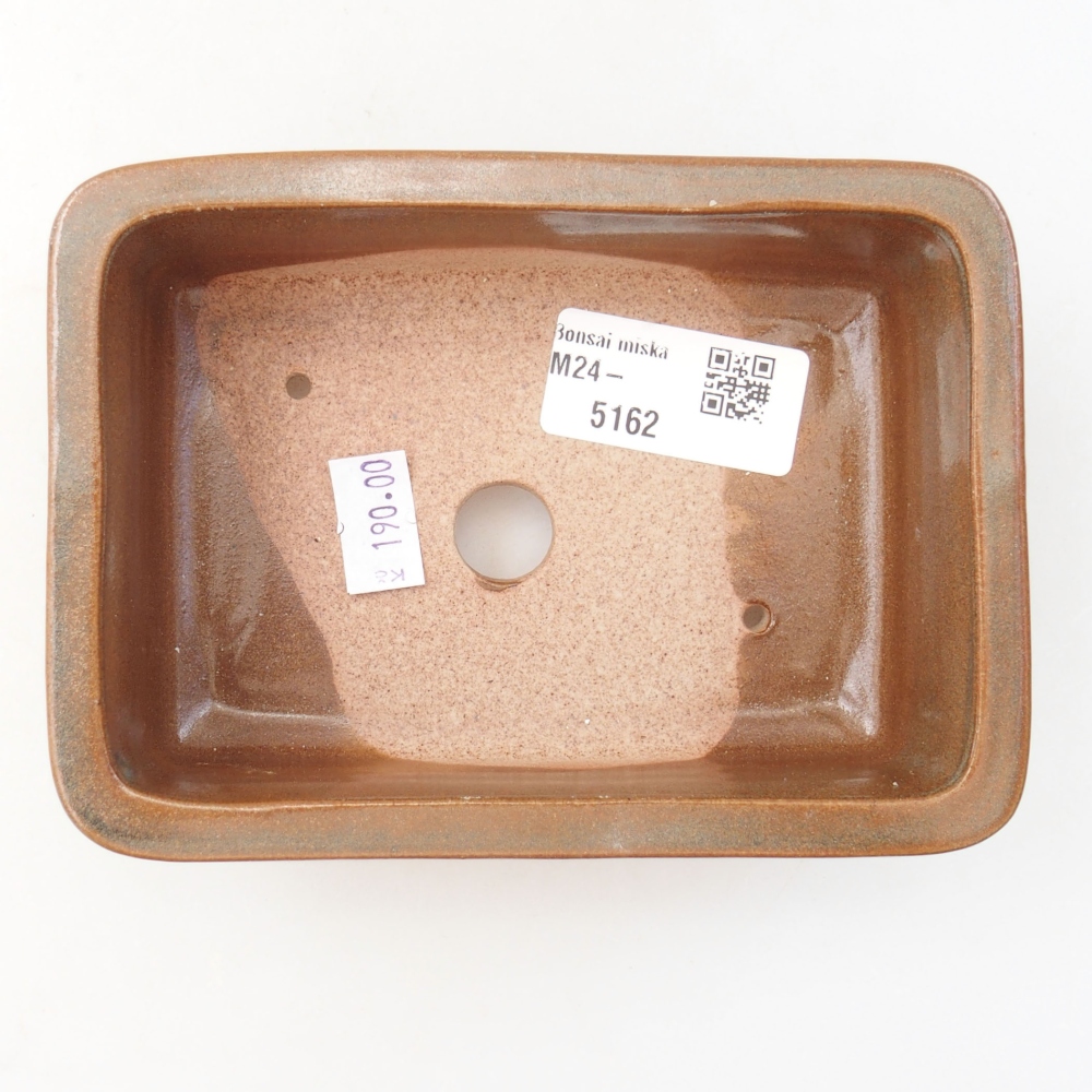 Bonsaischaal van keramiek 13,5 x 9,5 x 4,5 cm, bruin