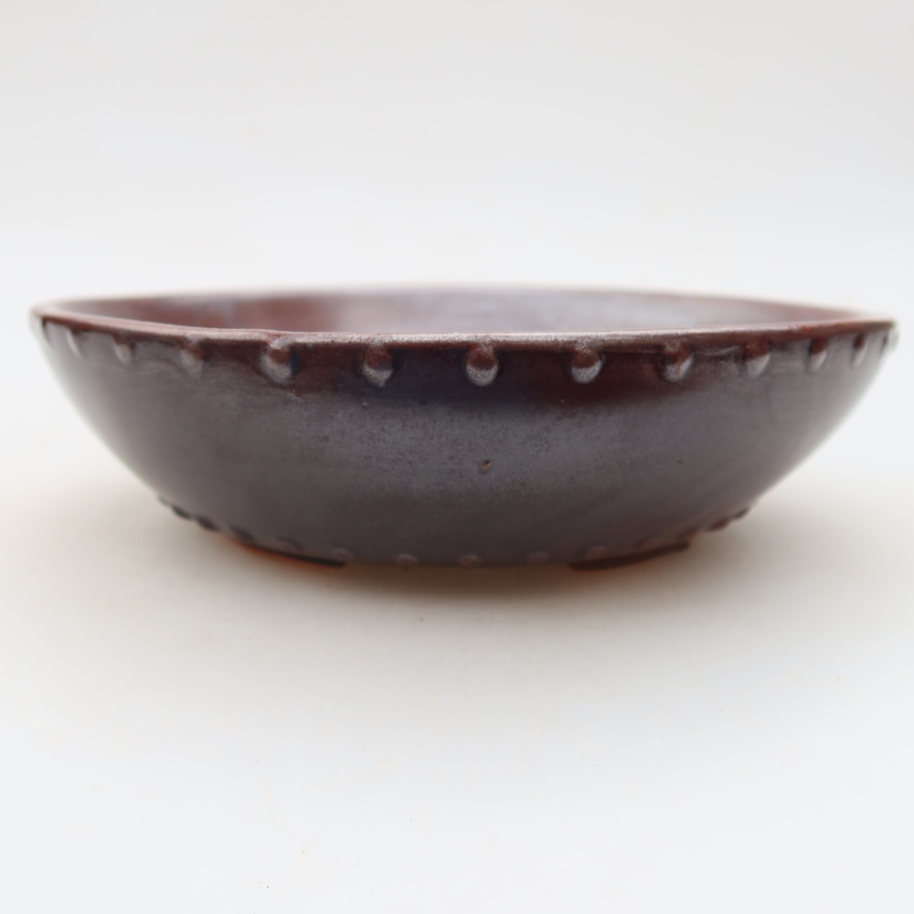 Bonsaischaal van keramiek 17,5 x 17,5 x 5 cm, bruin