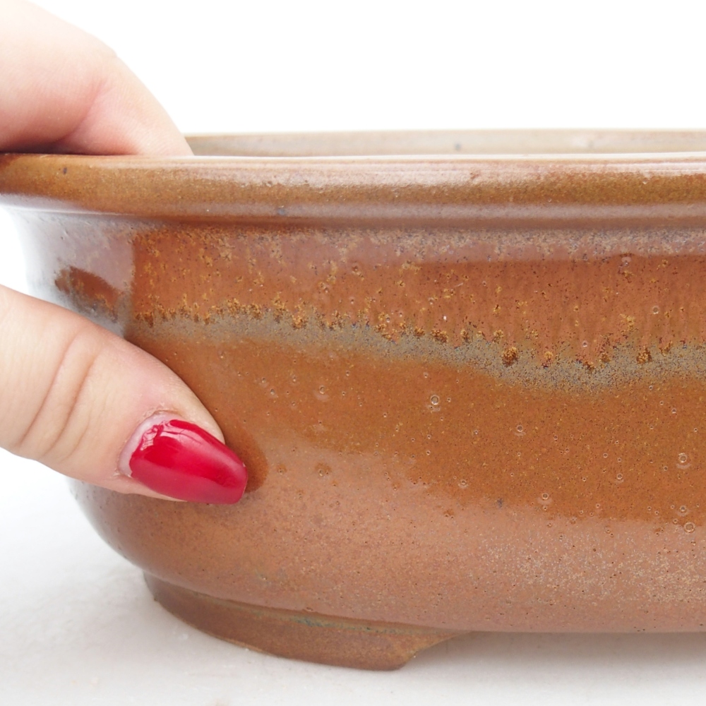 Bonsaischaal van keramiek 23 x 19 x 7 cm, bruin