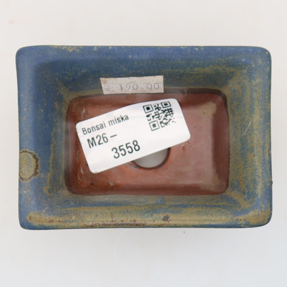 Bonsaischaal van keramiek 8,5 x 6 x 4 cm, kleur blauw