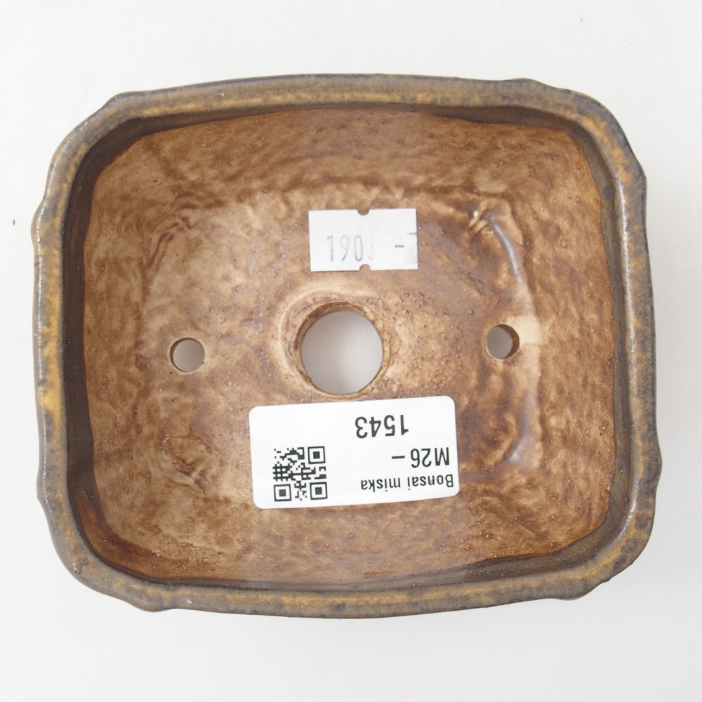Bonsaischaal van keramiek 10 x 9 x 5 cm, bruin