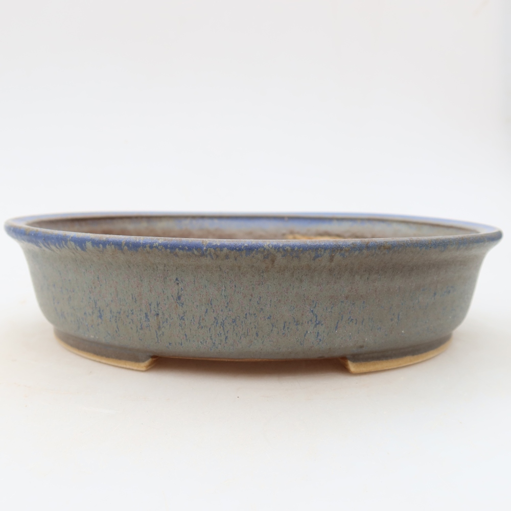 Keramische bonsaischaal 21 x 19,5 x 5 cm, kleur: blauw