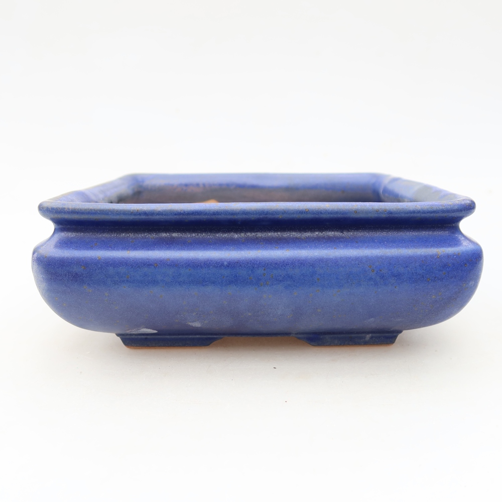 Keramische bonsaischaal 15,5 x 15,5 x 6 cm, kleur: blauw