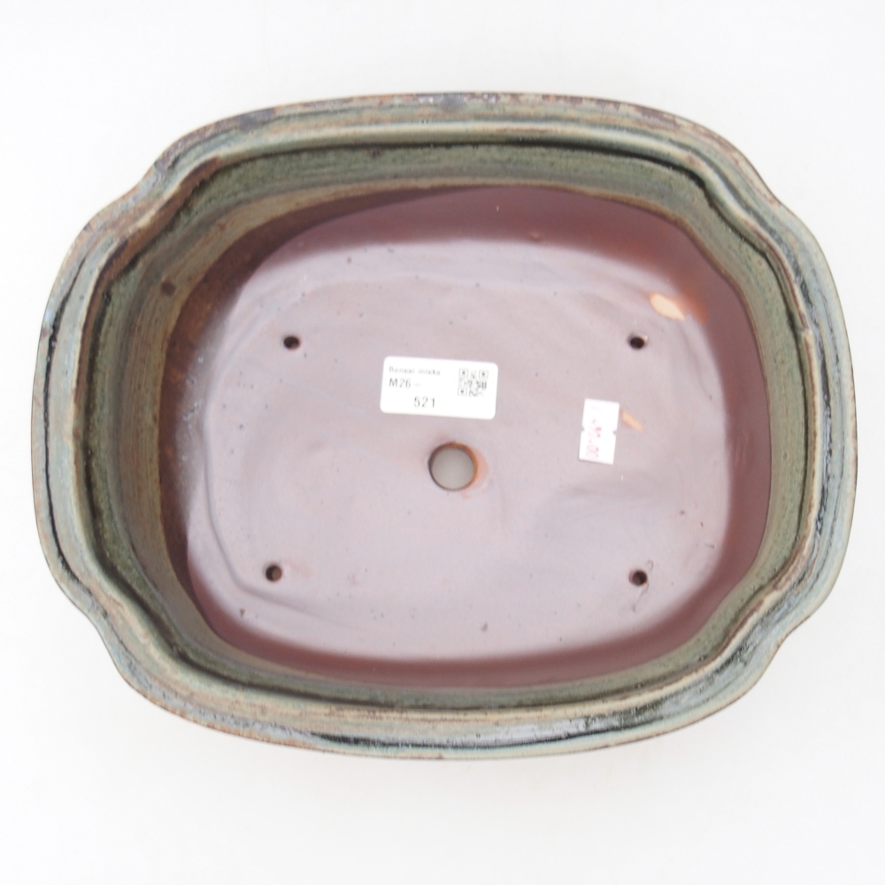 Bonsaischaal van keramiek 25 x 21 x 7,5 cm, groen