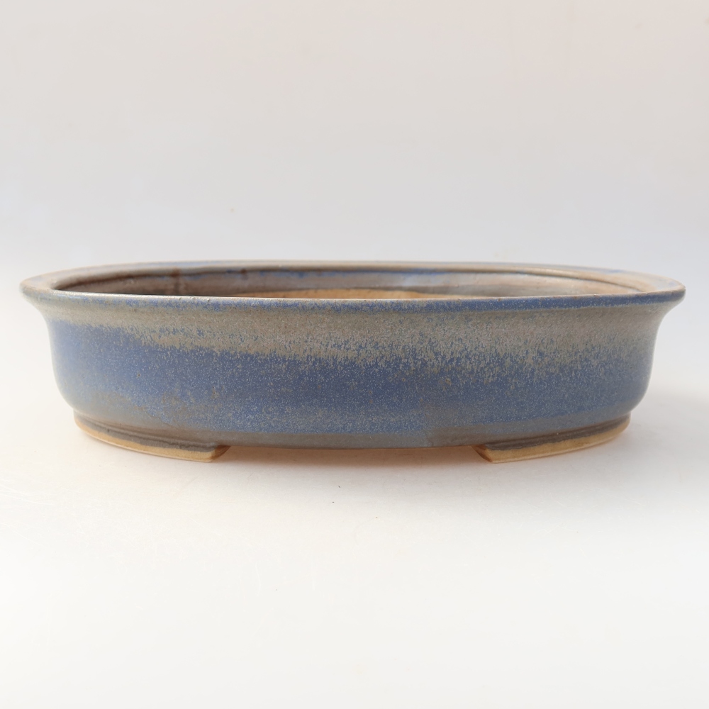 Keramische bonsaipot 26 x 24 x 6 cm, kleur: blauw