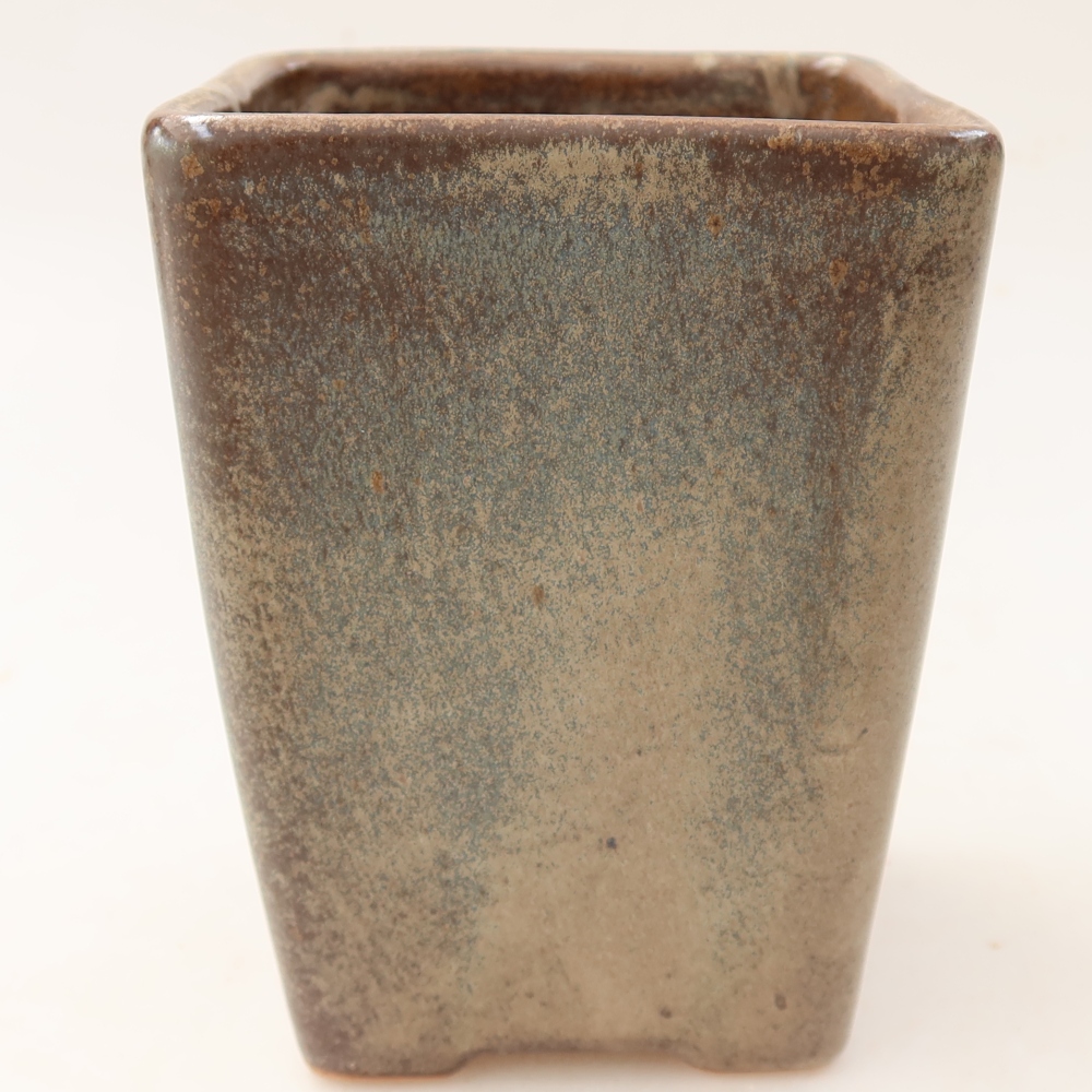 Bonsaischaal van keramiek 8,5 x 8,5 x 11 cm, bruin