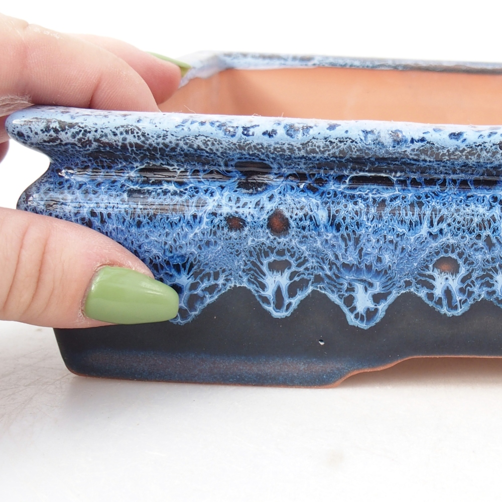 Kom 22 x 17 x 5,5 cm blauw-wit