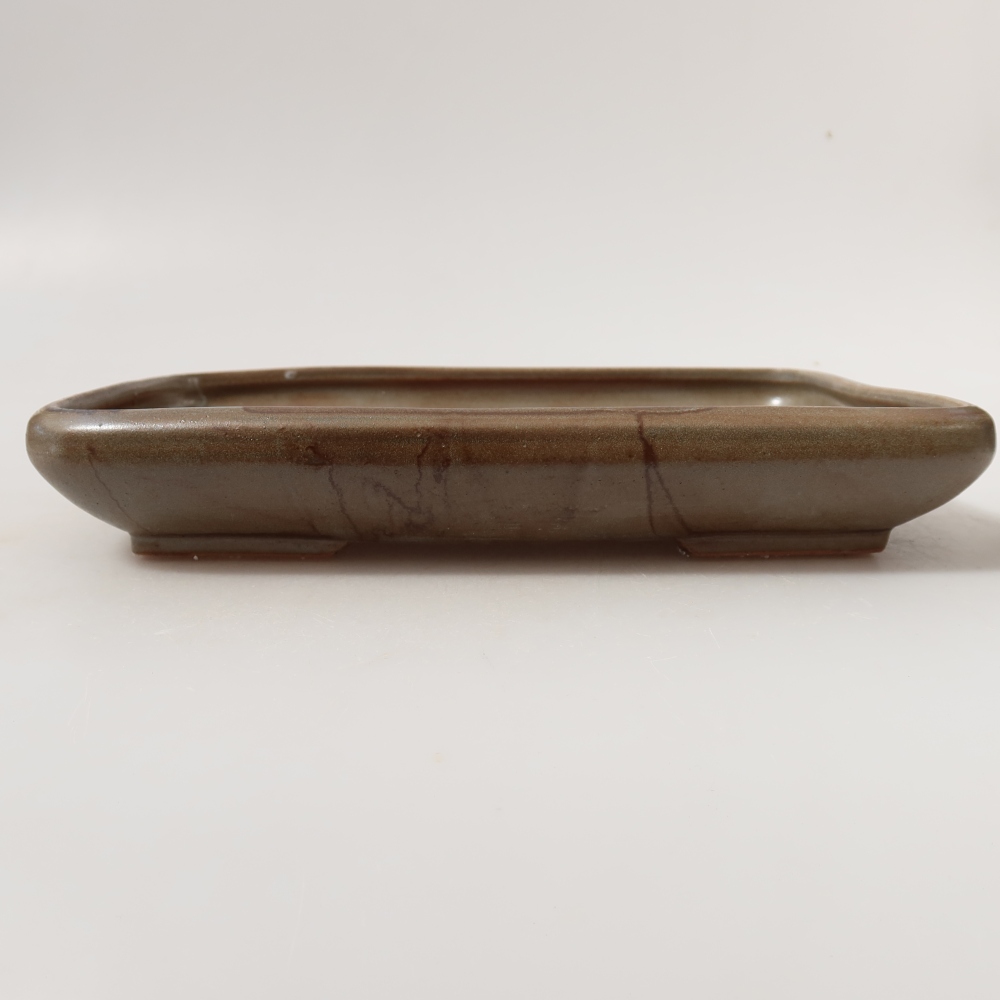Bonsaischaal van keramiek 24 x 17,5 x 4 cm, bruin