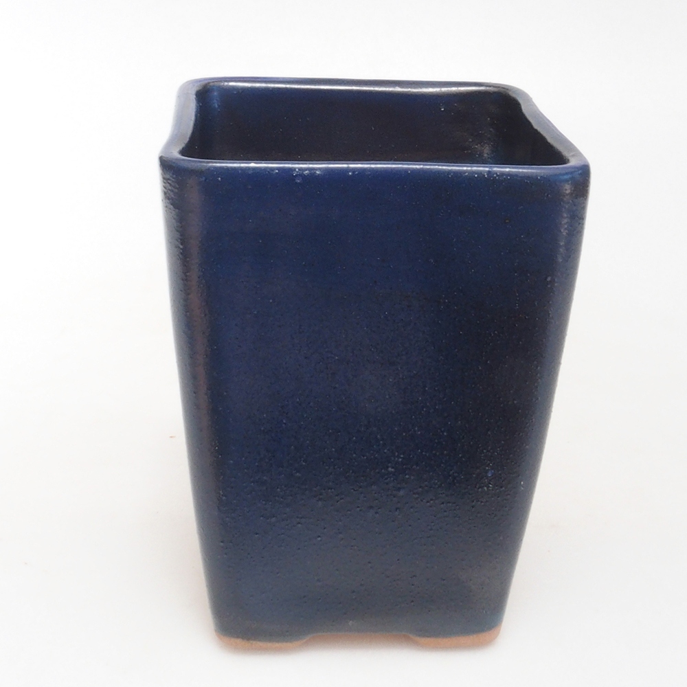 Bonsaischaal van keramiek 8,5 x 8,5 x 11 cm, kleur blauw