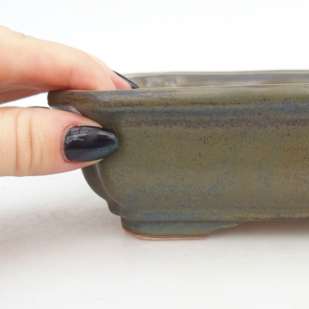 Bonsaischaal van keramiek 18 x 13,5 x 5 cm, bruin