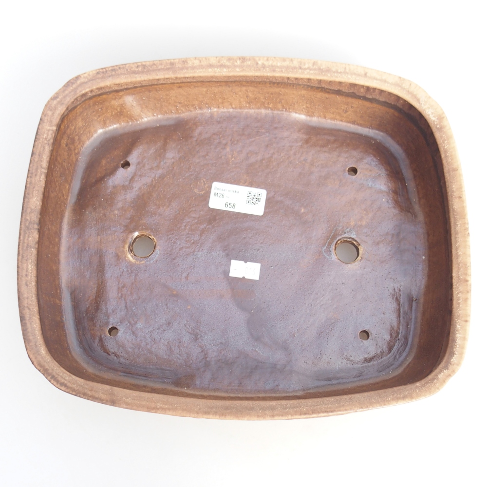 Bonsaischaal van keramiek 29,5 x 24 x 7 cm, roze