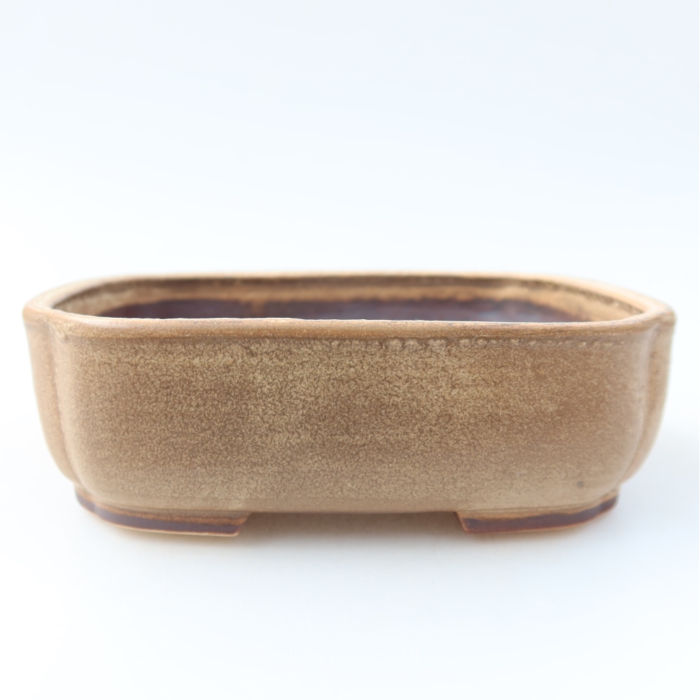 Keramische bonsaipot 13,5 x 12 x 4 cm, kleur: beige