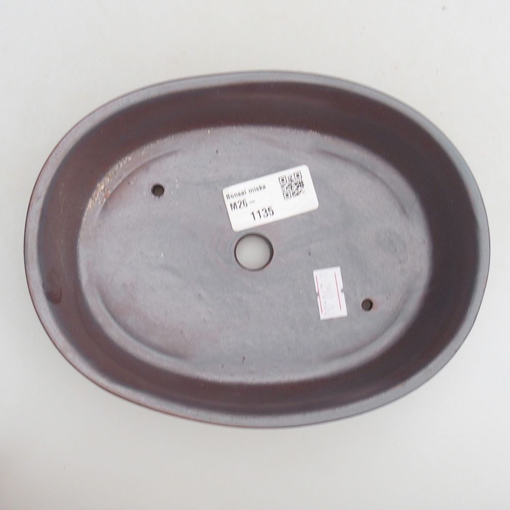 Bonsaischaal van keramiek 19 x 14 x 4,5 cm, metaalkleur