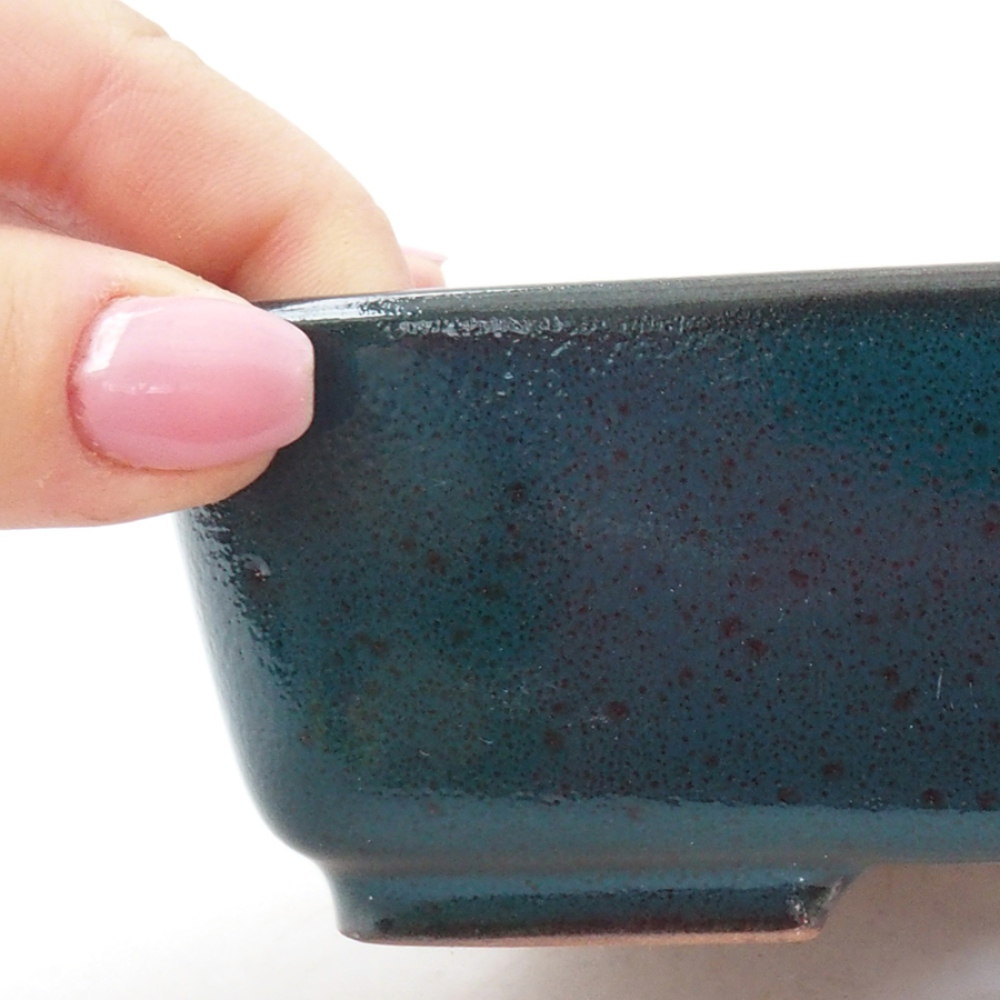 Bonsaischaal van keramiek 15 x 12 x 4,5 cm, groen