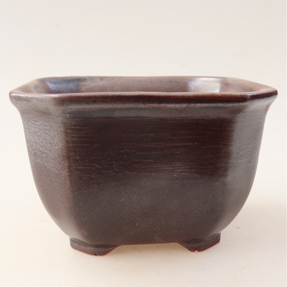 Keramische bonsaipot 10 x 10 x 6,5 cm, kleur bruin