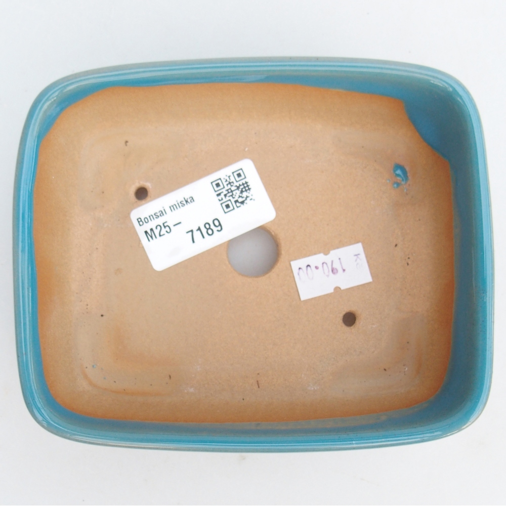 Bonsaischaal van keramiek 26 x 26 x 8 cm, kleur rood