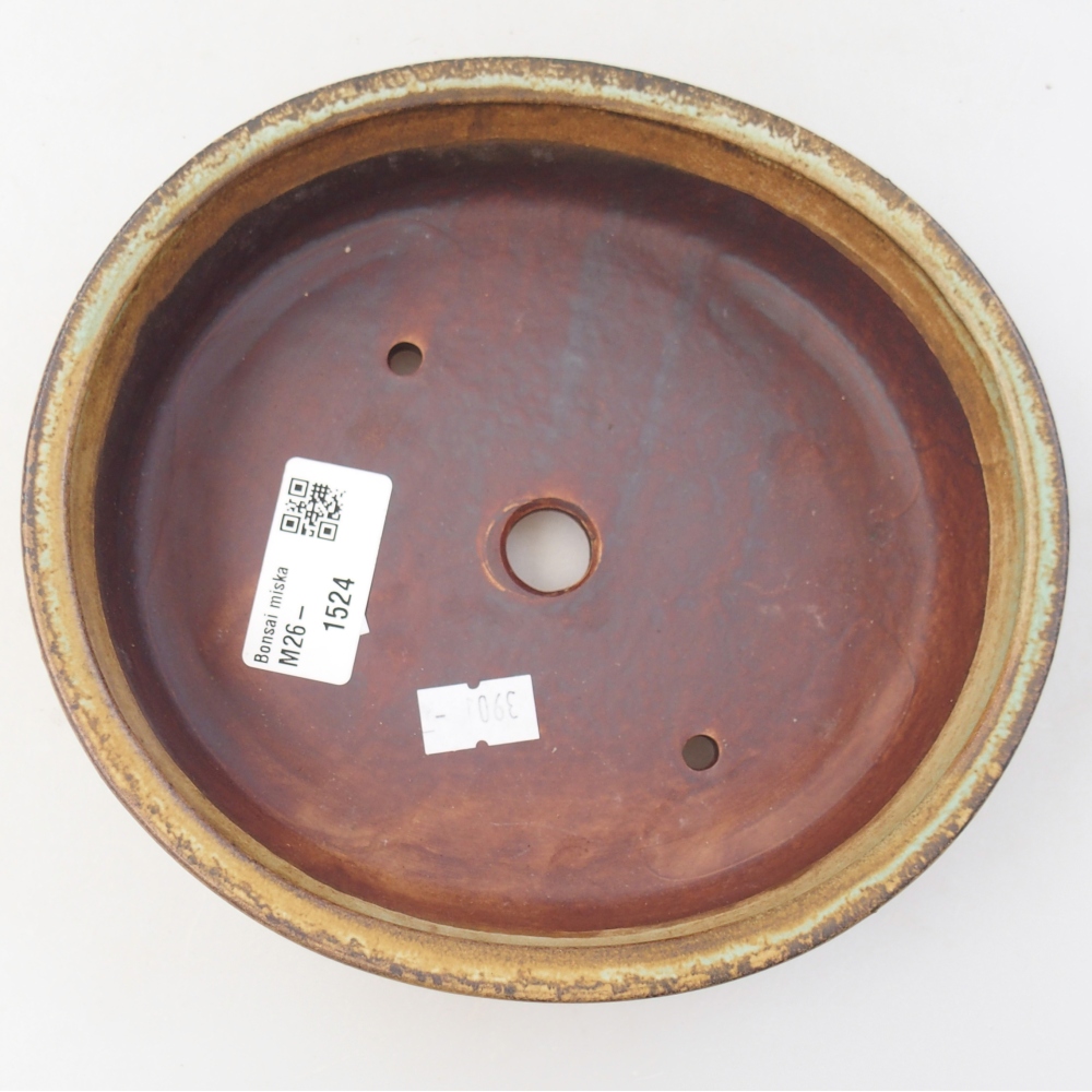Bonsaischaal van keramiek 17,5 x 16 x 4,5 cm, groen