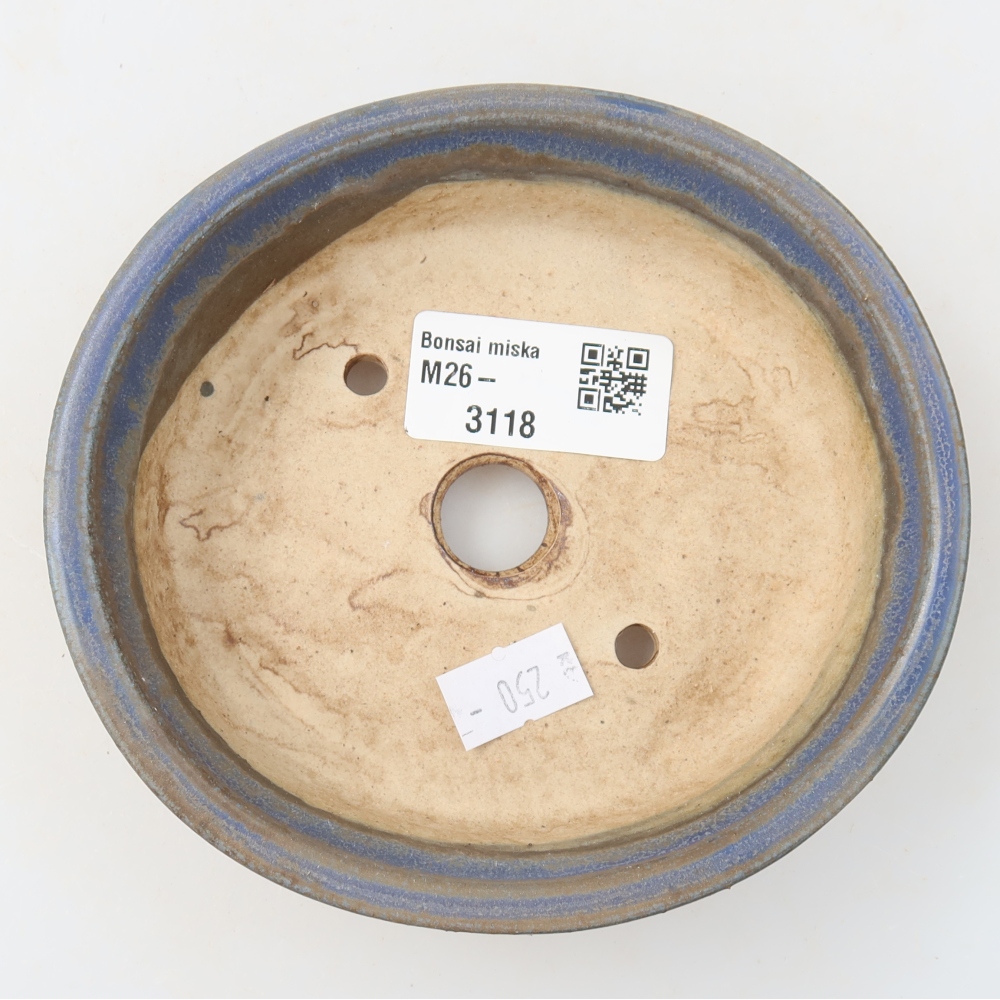 Keramische bonsaipot 12,5 x 11,5 x 3,5 cm, kleur: blauw