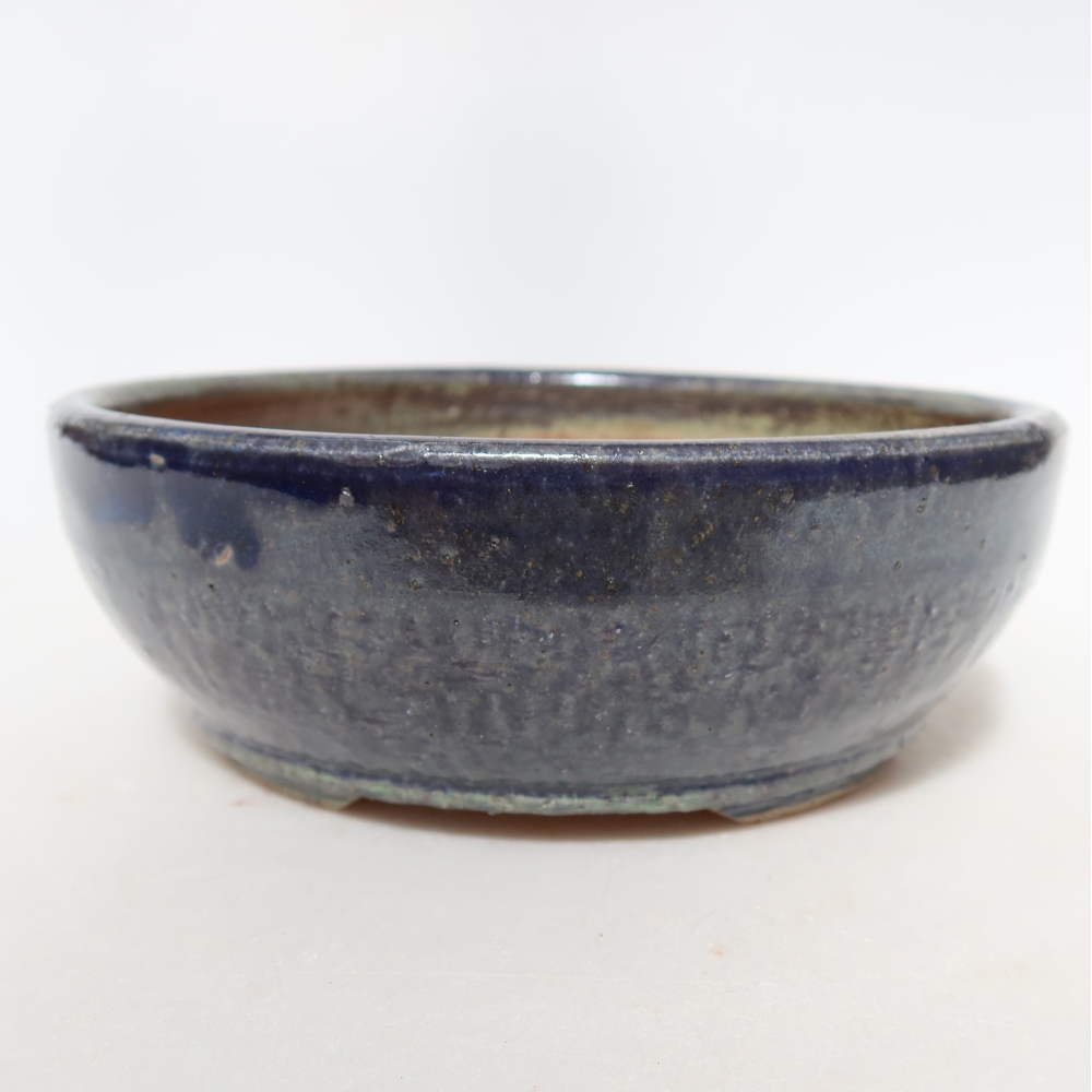 Keramische bonsaipot 14 x 14 x 5 cm, kleur: blauw