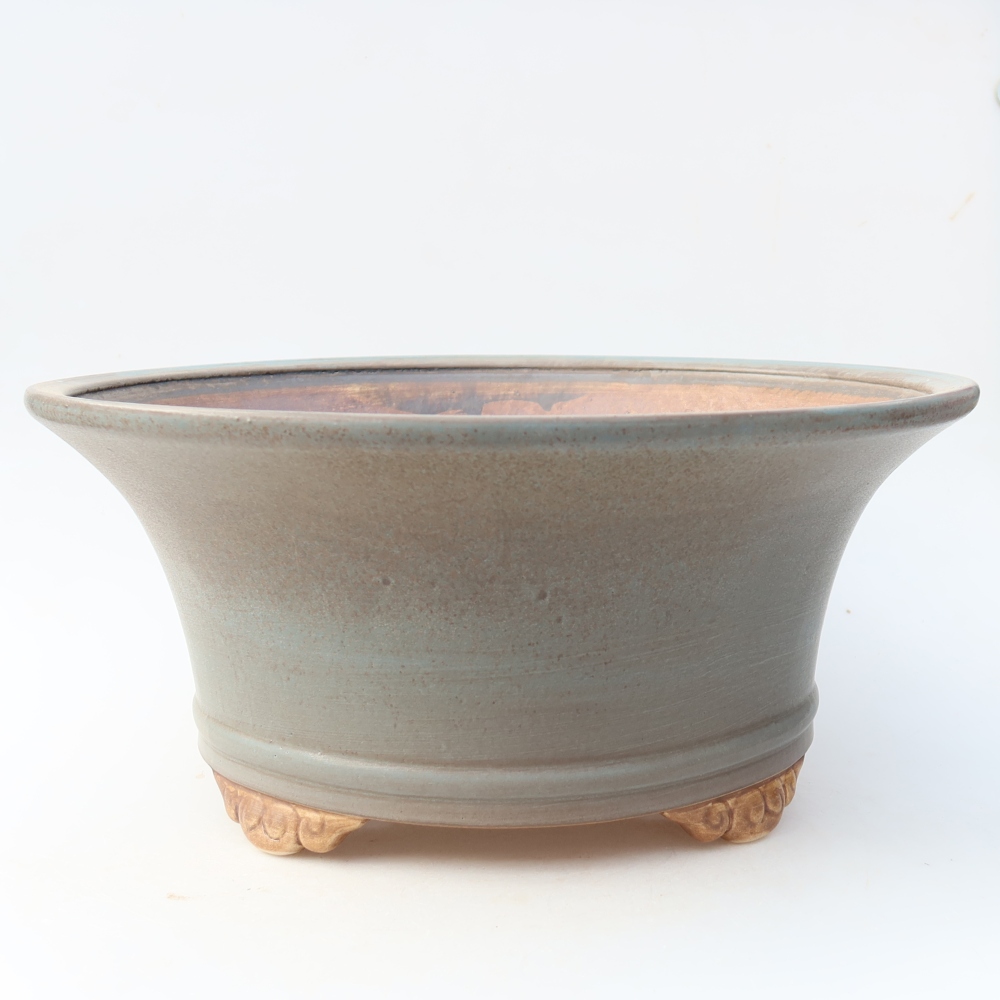 Keramische bonsaipot 31,5 x 31,5 x 14,5 cm, kleur: blauw