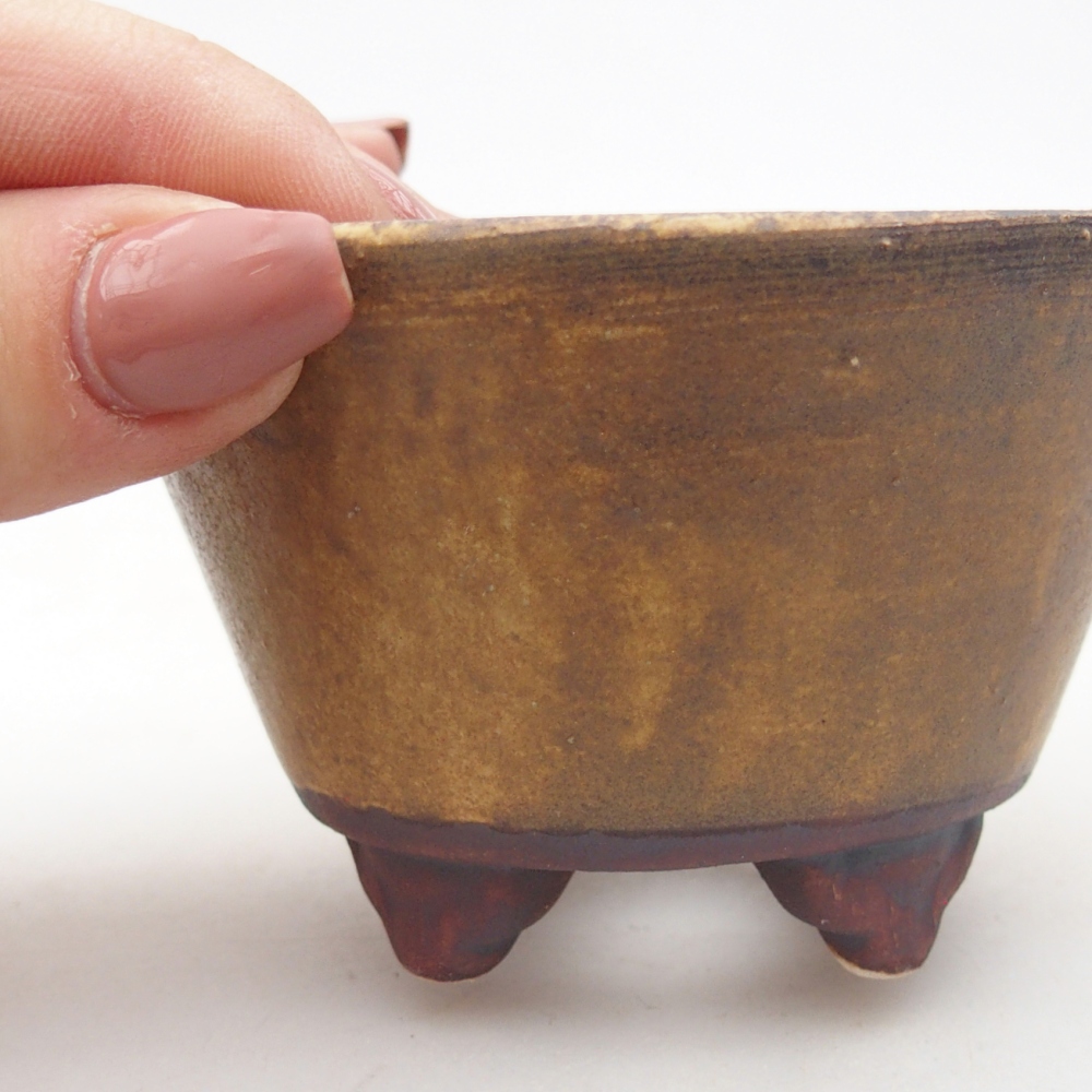 Bonsaischaal van keramiek 8,5 x 8,5 x 5 cm, groen