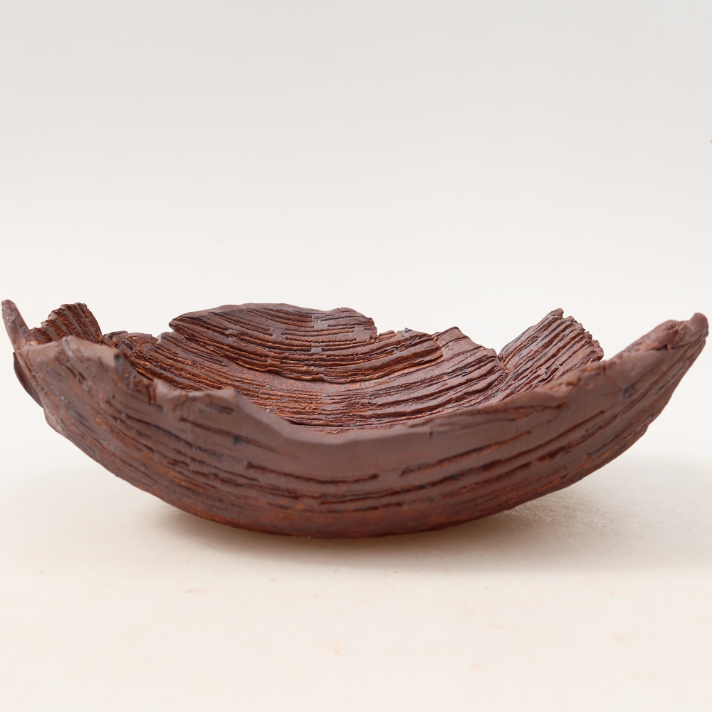 Keramische schaal  20 x 16 x 7 cm, kleur bruin
