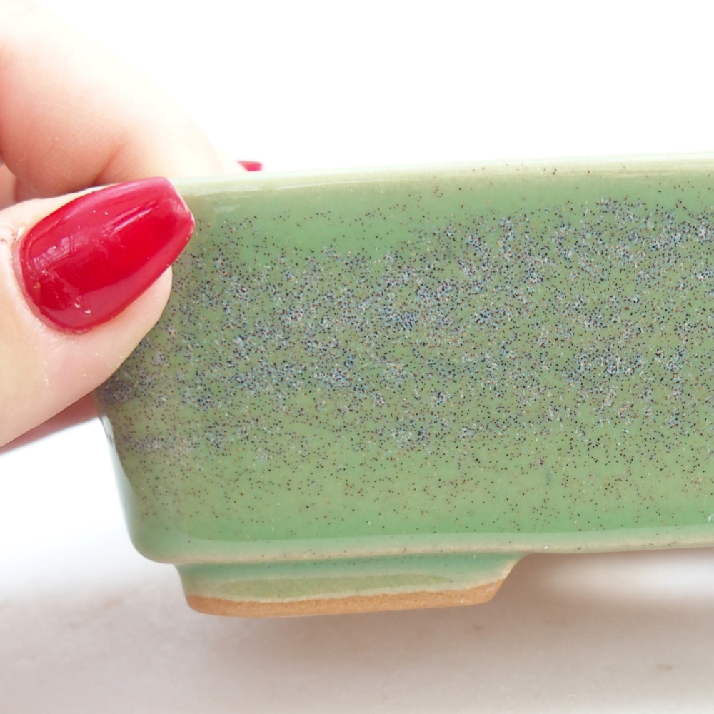 Bonsaischaal van keramiek 26 x 26 x 8 cm, kleur rood