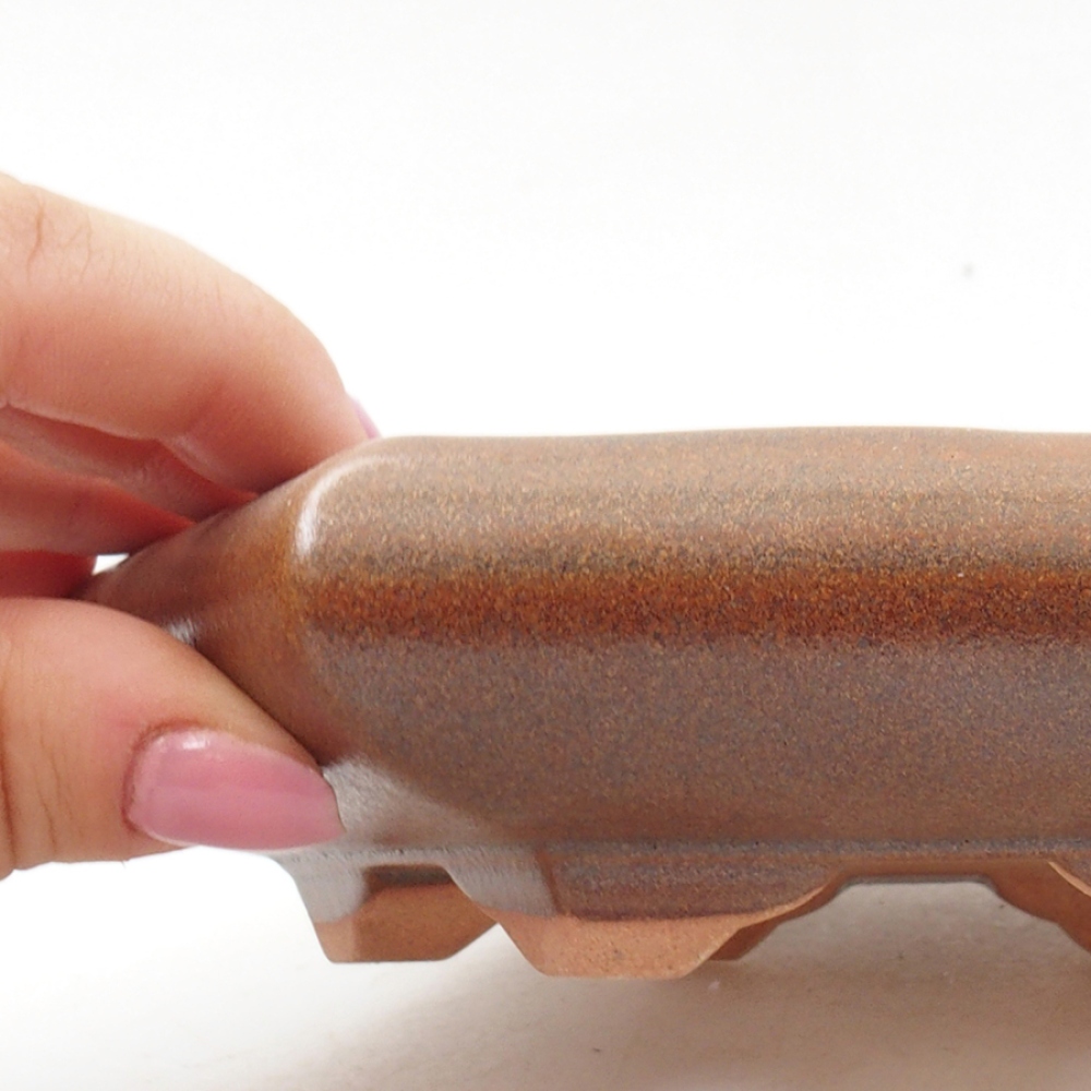 Bonsaischaal van keramiek 17 x 15 x 4 cm, bruin