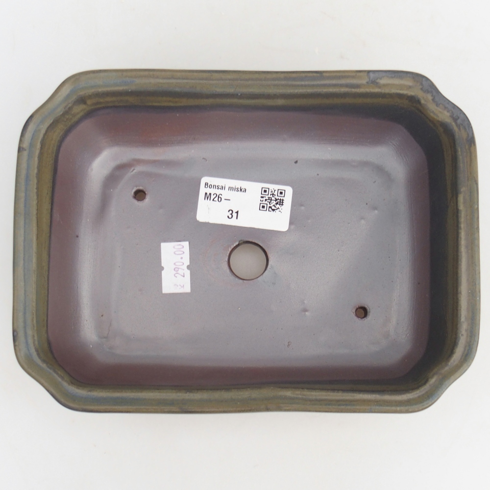 Bonsaischaal van keramiek 18 x 13,5 x 5 cm, bruin