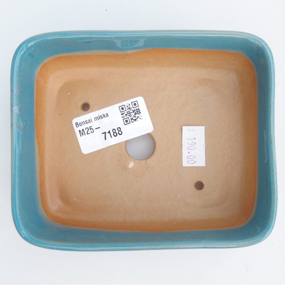 Bonsaischaal van keramiek 26 x 26 x 8 cm, kleur rood