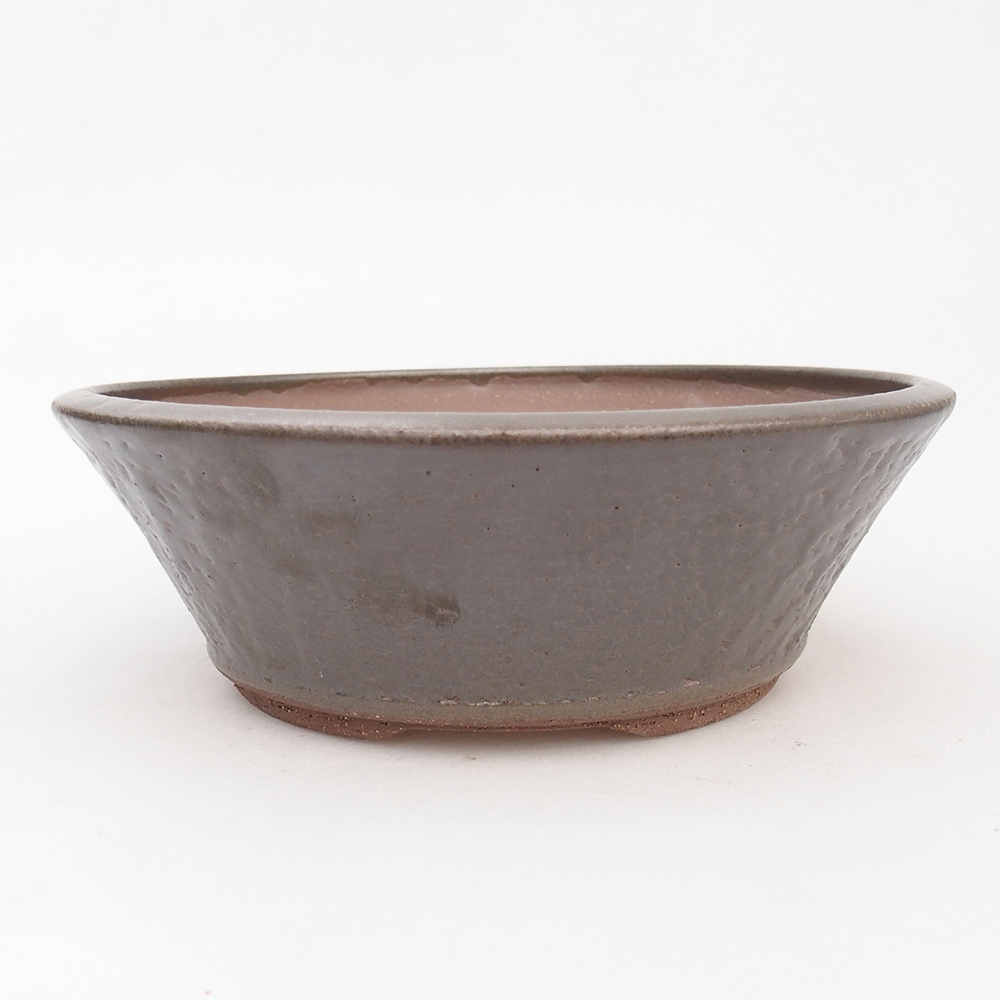 Bonsaischaal van keramiek 17,5 x 17,5 x 6 cm, metaalkleur