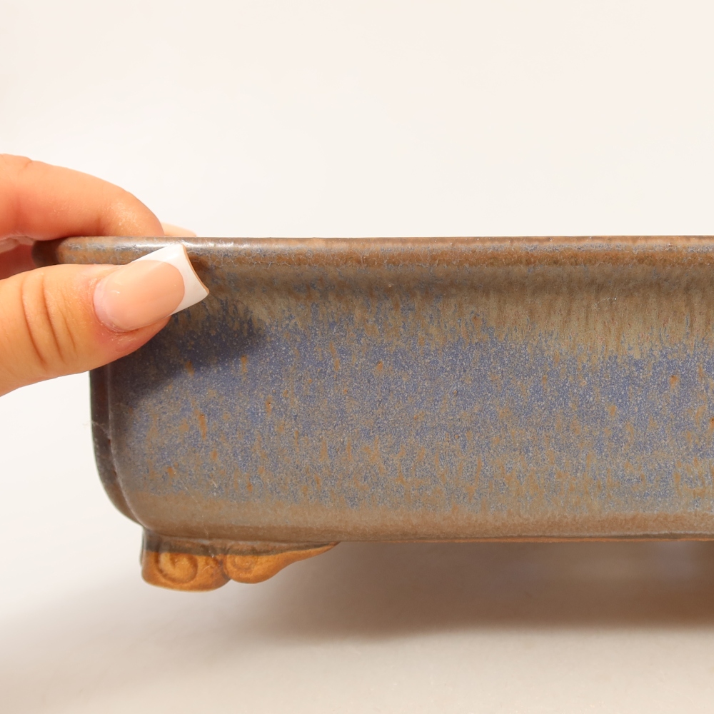 Keramische bonsaipot 25,5 x 20 x 7 cm, kleur: blauw