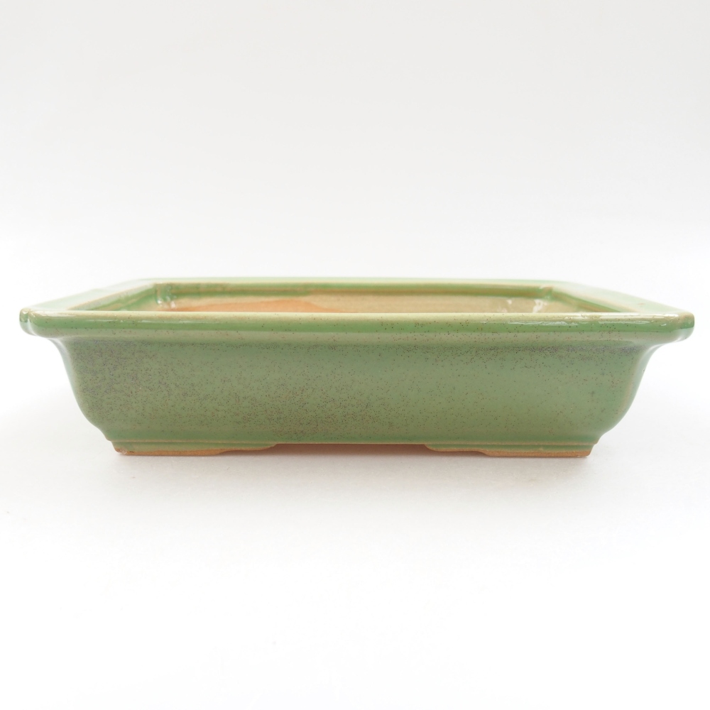Bonsaischaal van keramiek 22 x 17 x 5 cm, groen